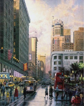Thomas Kinkade Painting - Tarde de San Francisco en Union Square Thomas Kinkade